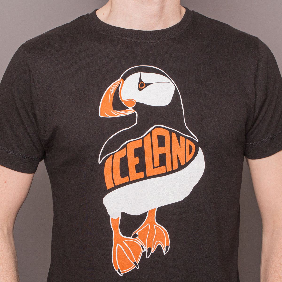 Puffin Iceland T-Shirt Black Idontspeakicelandic