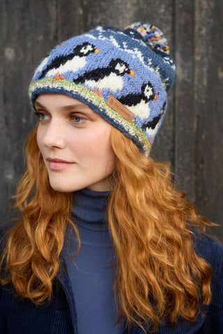 CIRCUS OF PUFFINS BOBBLE BEANIE