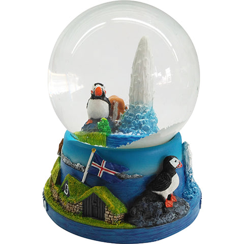Snowglobe - Horse, Puffin & Geyser  - 65 mm
