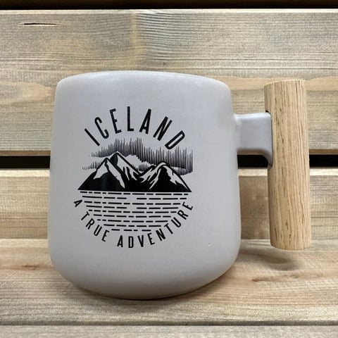 Aurora  - Ceramic Mug w/ wooden handle
