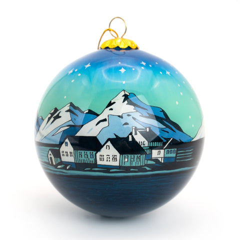 Christmas Ornament - Northern Lights / Houses