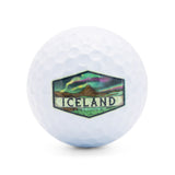 Set of 3 Golf balls - Kirkjufell Mountain & The Northern Lights