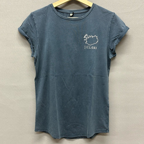 Iceland Map - Women's T-shirt - Stonewash Blue