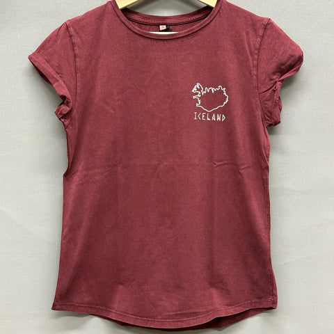 Iceland Map - Women's T-shirt -  Burgundy