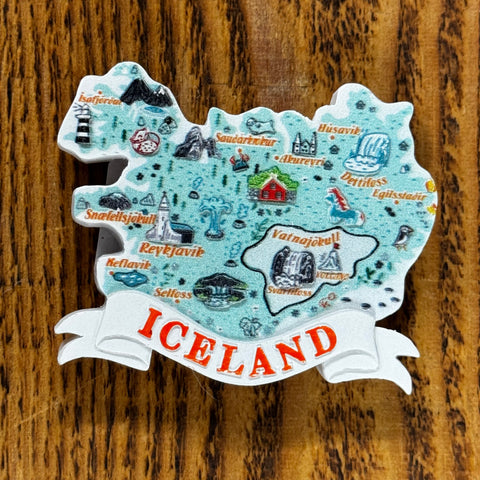 Iceland Map - Resin Magnet