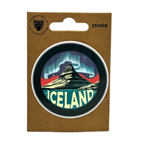 Kirkjufell and Northern Lights - Sticker