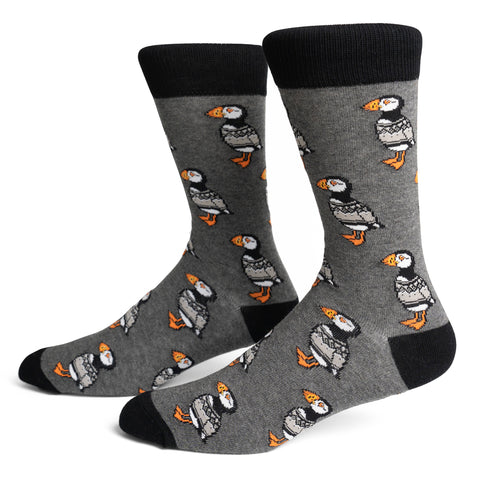 Socks - Puffin in a Sweater - Dark Grey