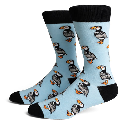 Socks - Puffin in a Sweater - Light Blue