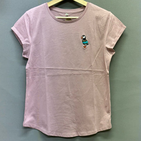 Puffin Badge Embroidered - Women's T-shirt - Pink