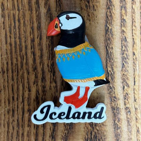 Puffin in a Sweater - Resin Magnet