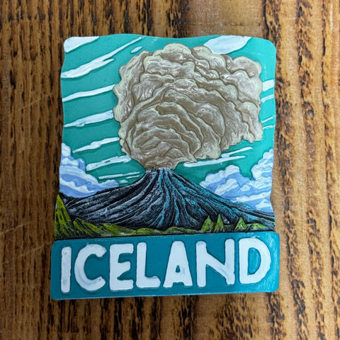 Volcano Iceland - Resin Magnet