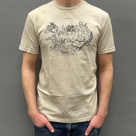 Iceland Map - T-shirt - Sand