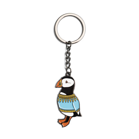 Puffin in a Wool Sweater - Keychain