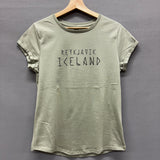 Reykjavik Iceland Runefont Women's T-shirt - Light Pistachio