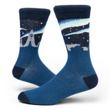 The Northern Lights & Hallgrímskirkja Church Socks - Blue