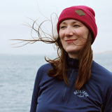 Beanie - Leather Patch - Iceland Mountains - Maroon