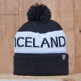 Iceland Beanie with Pom - Black/White - Idontspeakicelandic