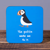 Puffin made me do It -Set of 6 Cork Coasters - Idontspeakicelandic
