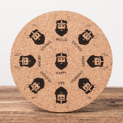 Viking Feelings - Set of 6 Round Cork Coasters - Idontspeakicelandic