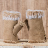 Arctic Fur Shortgloves - Ladies - Light Brown - Idontspeakicelandic