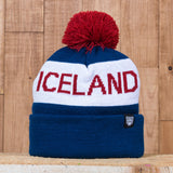 Iceland Beanie with Pom - Navy/White - Idontspeakicelandic