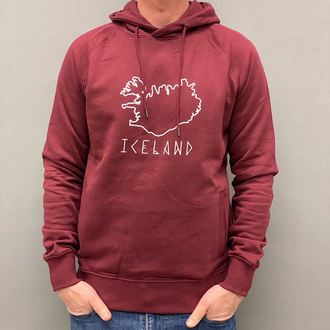 Unisex Hoody - Iceland Runeletter - Burgundy
