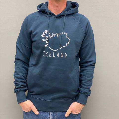 Unisex Hoody - Iceland Runeletter - Denim Blue